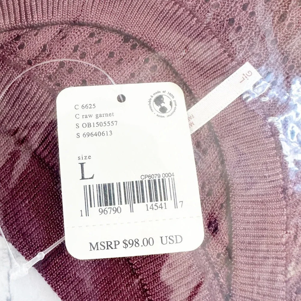 Free People H2O Crew Pullover Sweater Raw Garnet Size Large